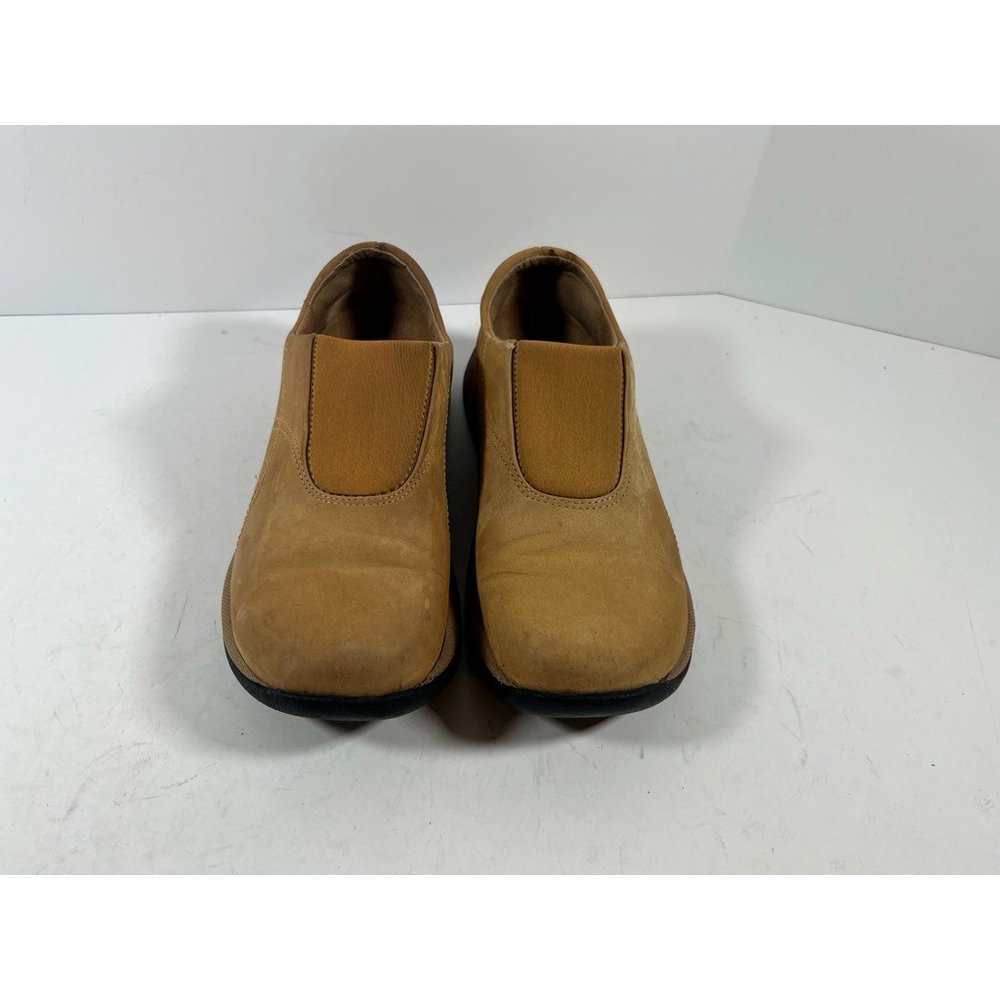 Clarks Womens Springers Loafers Shoes Khaki Tan Leather Slip On Low Heel 9M - Picture 5 of 7